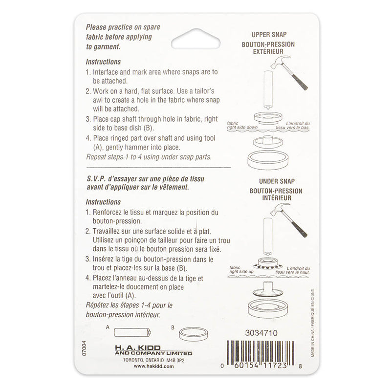 Unique 8 heavy duty snap fasteners - white – Prince George Sewing