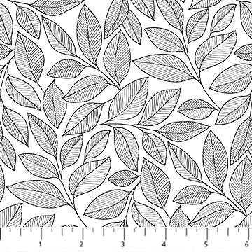 Simply Neutral 2 - White/Black Leaves