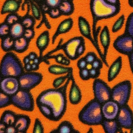 Fleece - Ojibway Floral - Orange