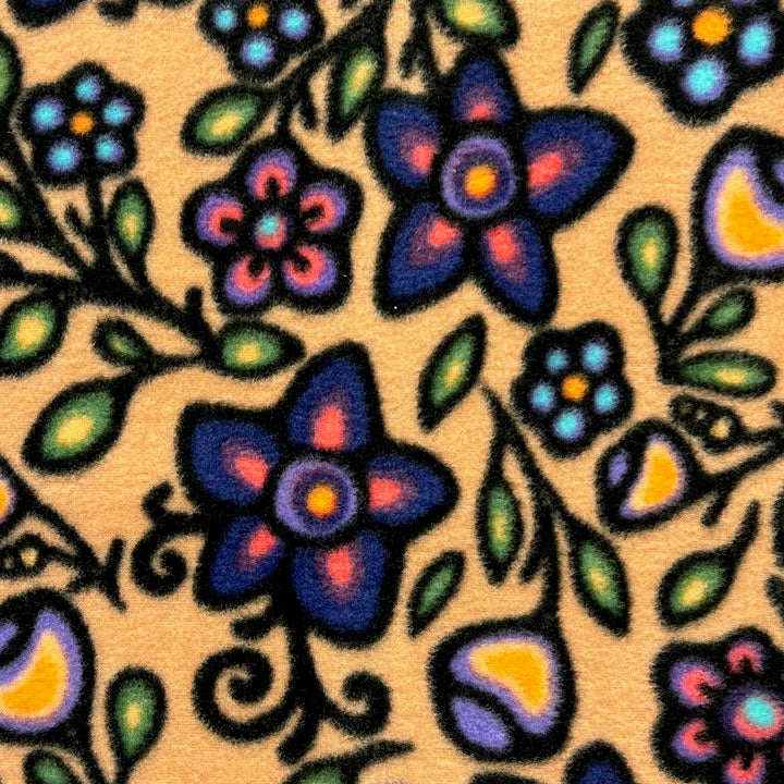 Fleece - Ojibway Floral - Tan