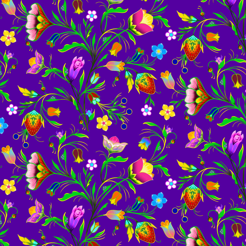 Turtle Island - Floral - Purple