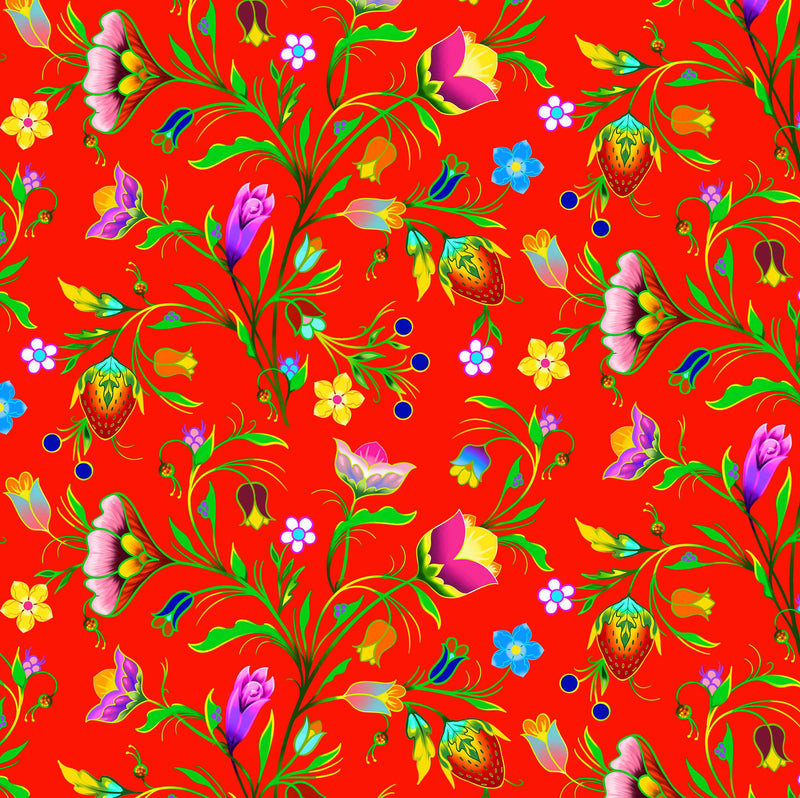 Turtle Island - Floral - Red)