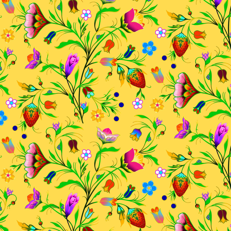 Turtle Island - Floral - Yellow