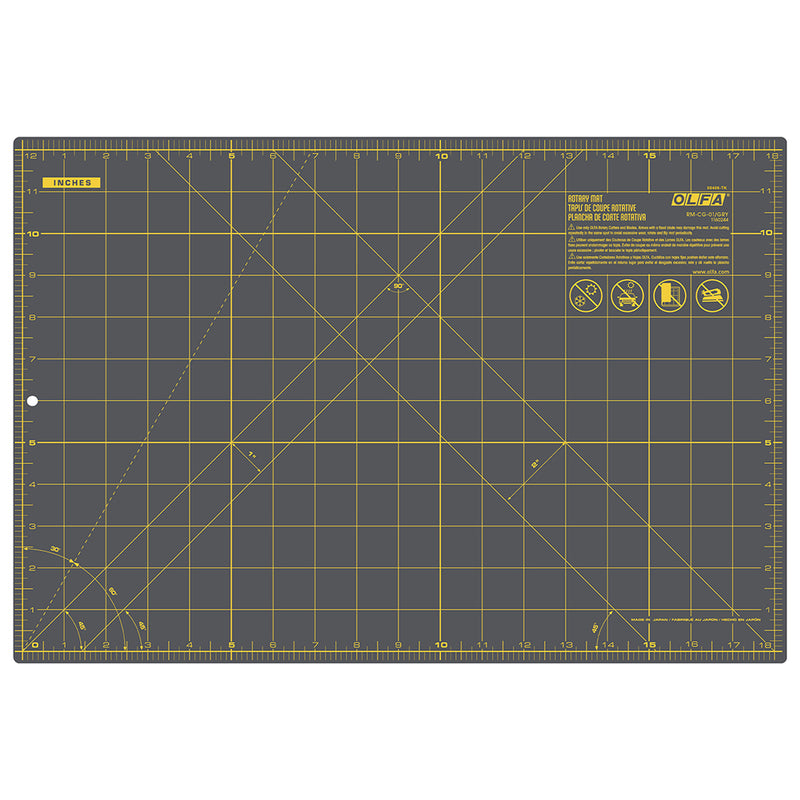 Olfa Self-Healing Rotary Mat 12” x 18” (Grey