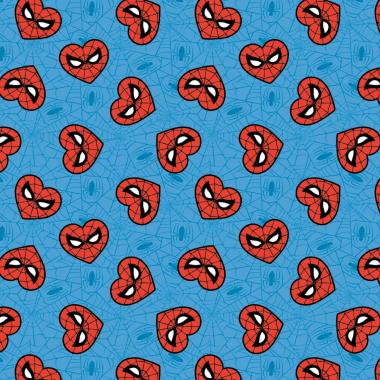 Cotton- Marvel  Spider Man face Hearts