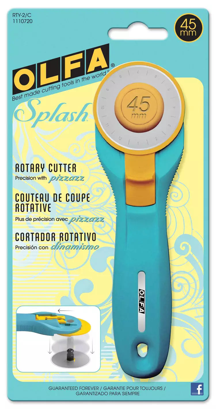 Olfa Splash Rotary Cutter -  45mm - Aqua