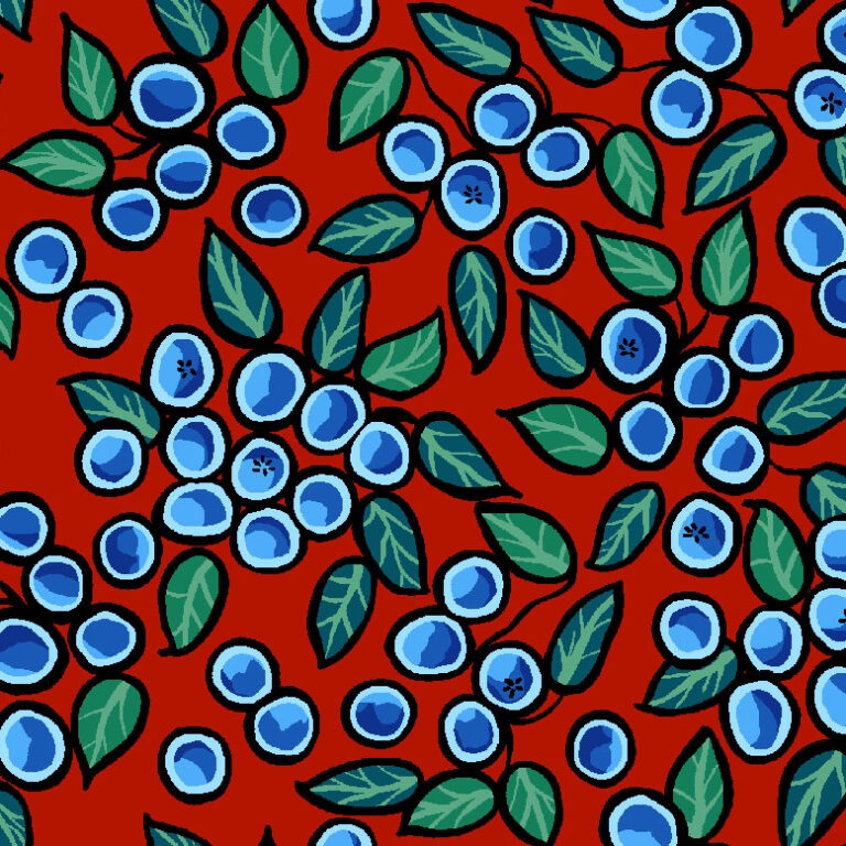 Blueberry Bear - All Over Berries - Red