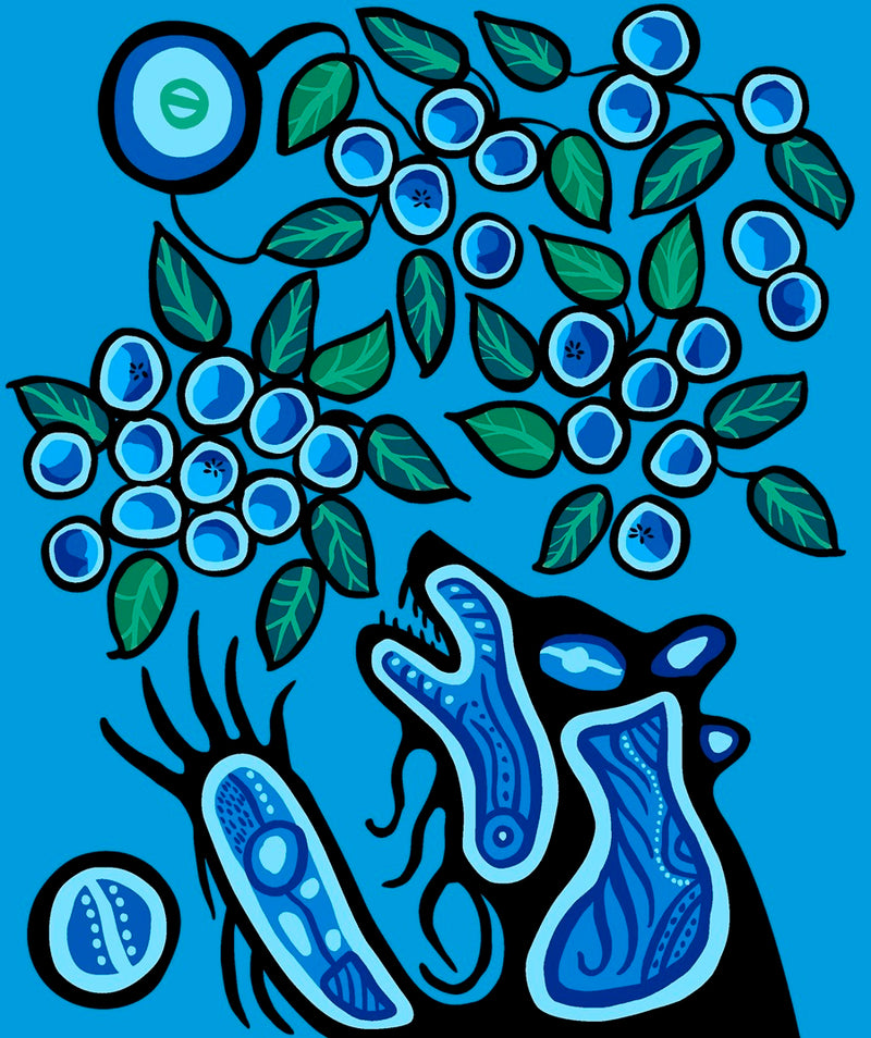 Blueberry Bear - Panel - Blue