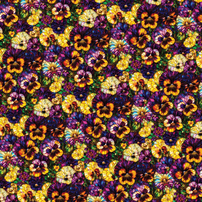 Gigi in the Garden - Pansies
