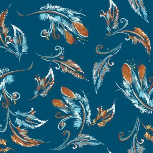 Raven Tree - Feathers Metallic - Teal