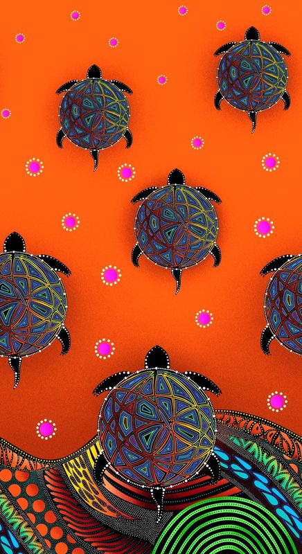 Turtle - Border - Orange