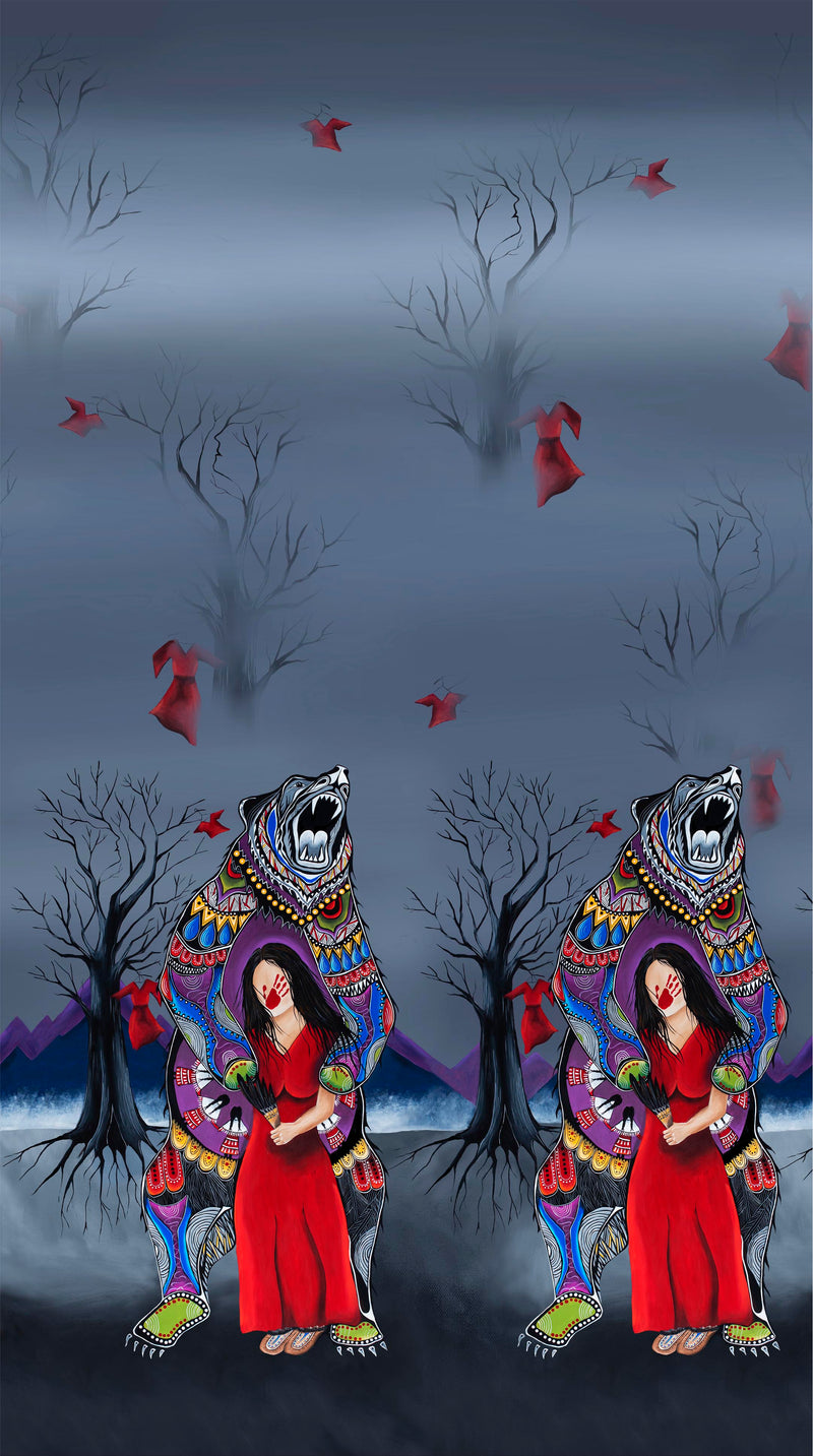 Ganawenda - Single Border - Grey
