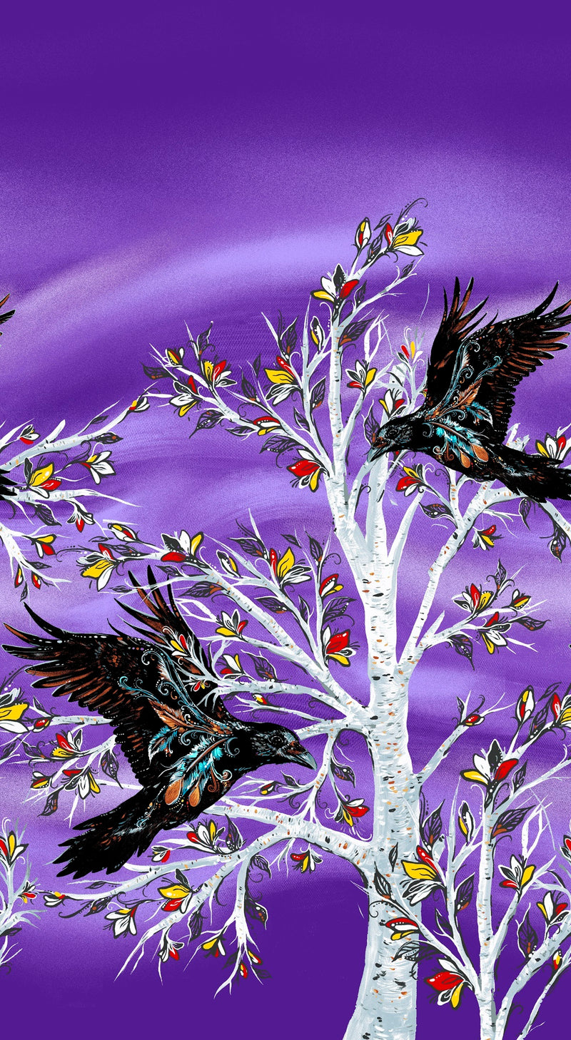 Raven Tree - Single Border Metallic - Purple