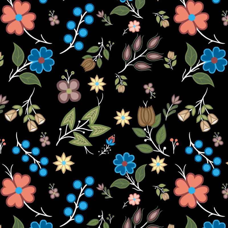 Native Floral Black