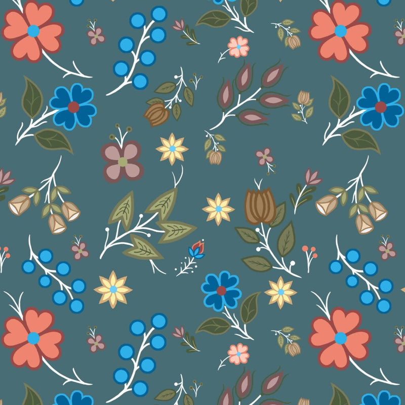 Native Floral Teal