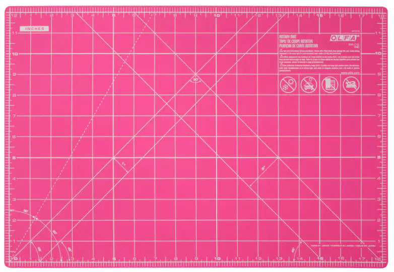 Olfa Splash Self-Healing Rotary Mat 12” x 18” - Pink
