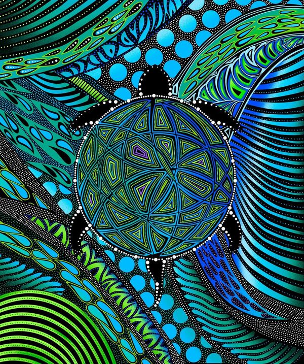 Turtle - Panel- Blue