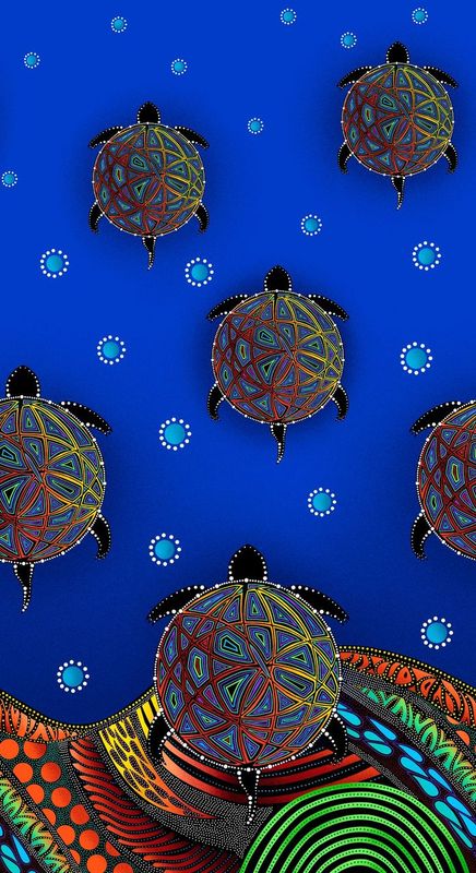Turtle - Border - Blue
