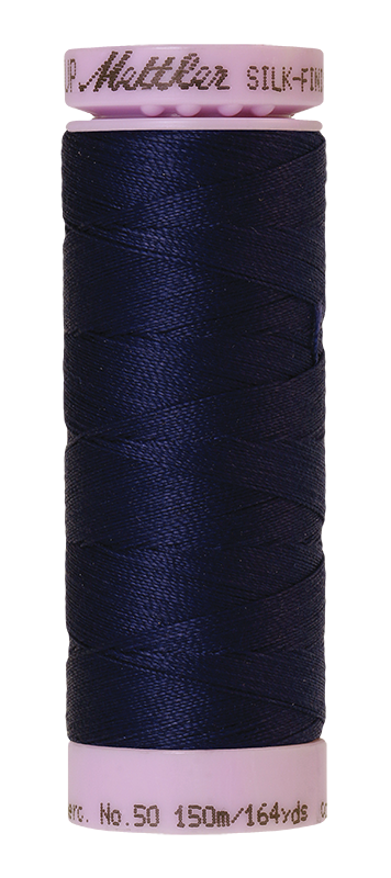 Mettler Silk-Finish Mercerized Cotton Thread, Color 0016, Dark Indigo