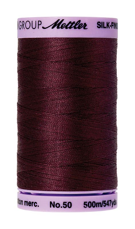 Mettler Silk-Finish Mercerized Cotton Thread, Color 0111, Beet Red