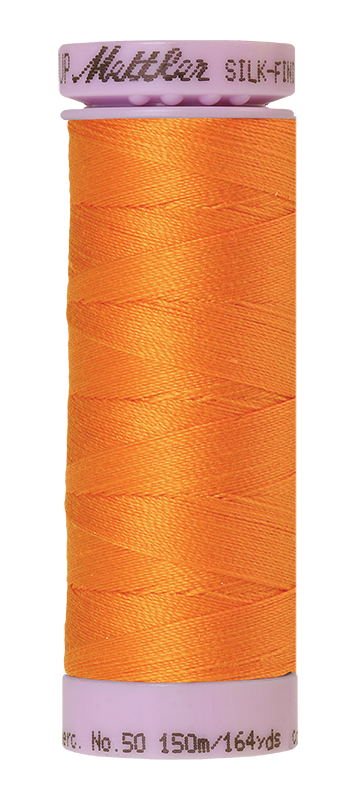 Mettler Silk-Finish Mercerized Cotton Thread, Color 0122, Pumpkin