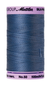 Mettler Silk-Finish Mercerized Cotton Thread, Color 0351, Smoky Blue