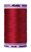 Mettler Silk-Finish Mercerized Cotton Thread, Color 0504, Country Red