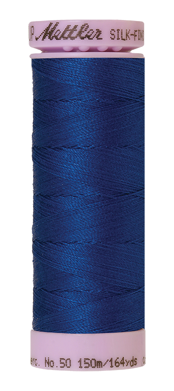 Mettler Silk-Finish Mercerized Cotton Thread, Color 0816, Royal Navy