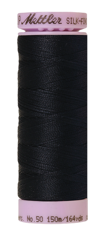 Mettler Silk-Finish Mercerized Cotton Thread, Color 0821, Darkest Blue