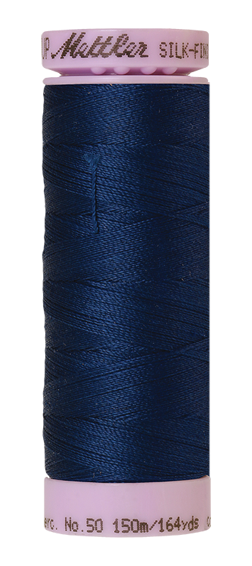 Mettler Silk-Finish Mercerized Cotton Thread, Color 0823, Night Blue