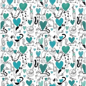 It's Raining Cats and Dogs - Teal