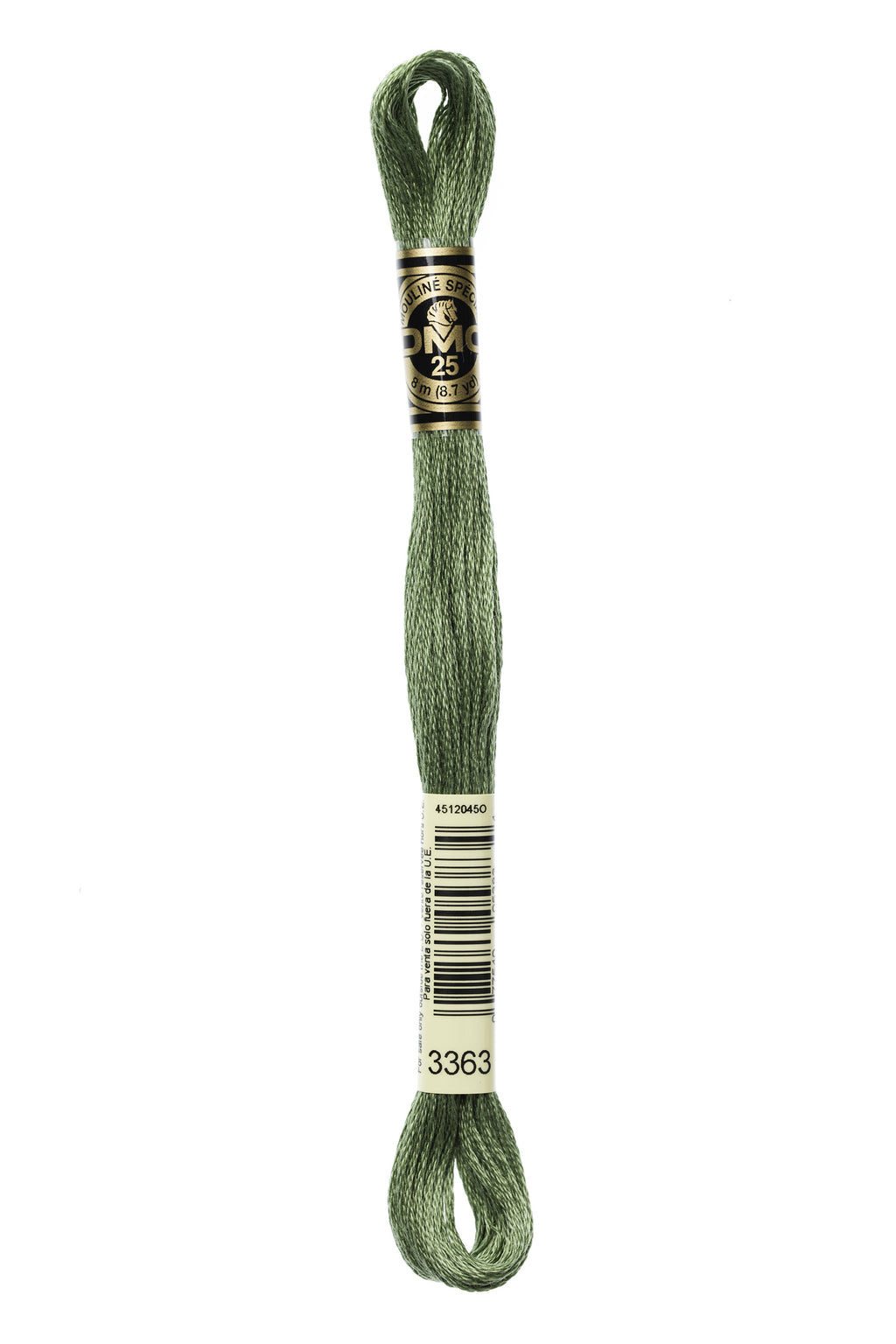 DMC 3363 Cotton 6 Strand Floss Medium Pine Green