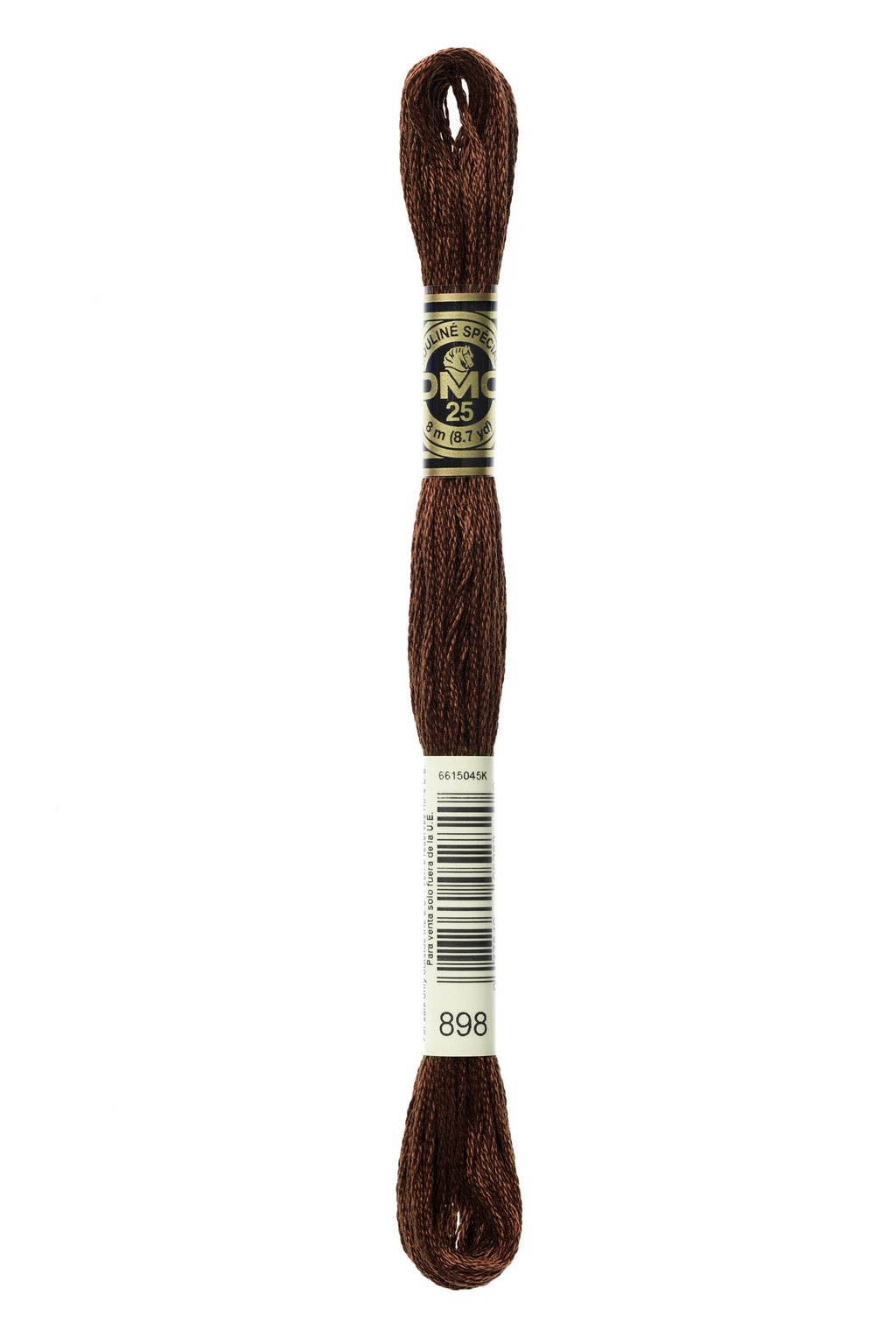 DMC 0898 Cotton 6 Strand Floss Very Dark Coffee Brown