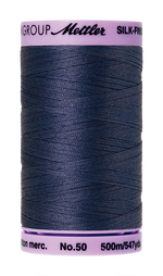 Mettler Silk-Finish Mercerized Cotton Thread, Color 1365, True Navy