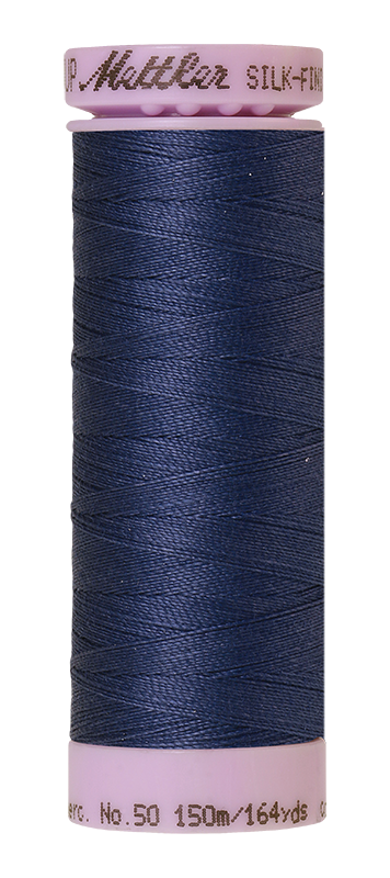 Mettler Silk-Finish Mercerized Cotton Thread, Color 1365, True Navy