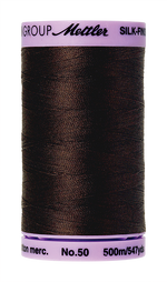 Mettler Silk-Finish Mercerized Cotton Thread, Color 1382, Black Peppercorn