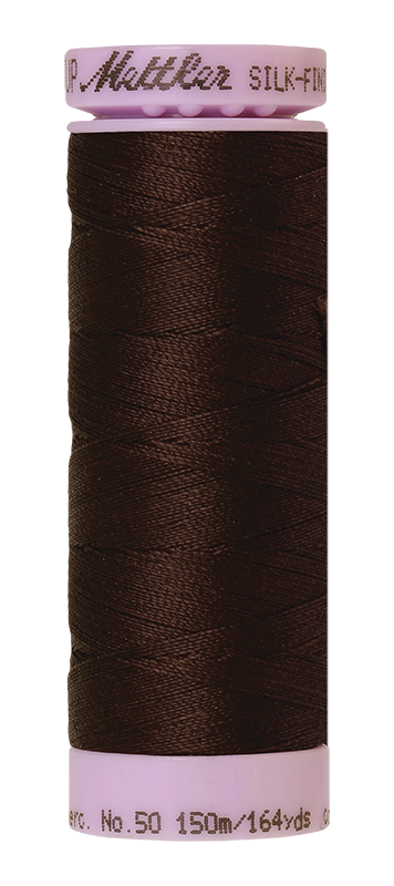 Mettler Silk-Finish Mercerized Cotton Thread, Color 1382, Black Peppercorn