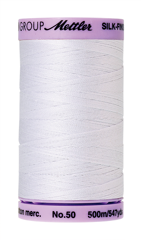Mettler Silk-Finish Mercerized Cotton Thread, Color 2000, White