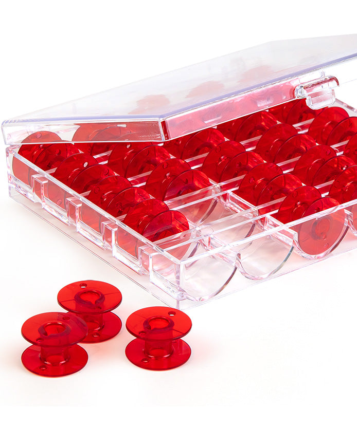 Janome Plastic Red Bobbin/Box