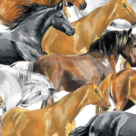 Printed Fleece- Running Horses