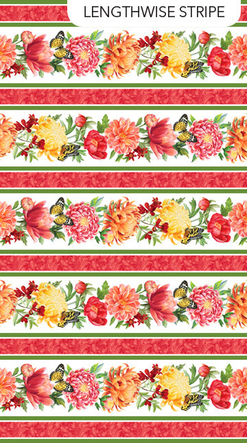 Morning Blossom - Lengthwise Floral Stripe