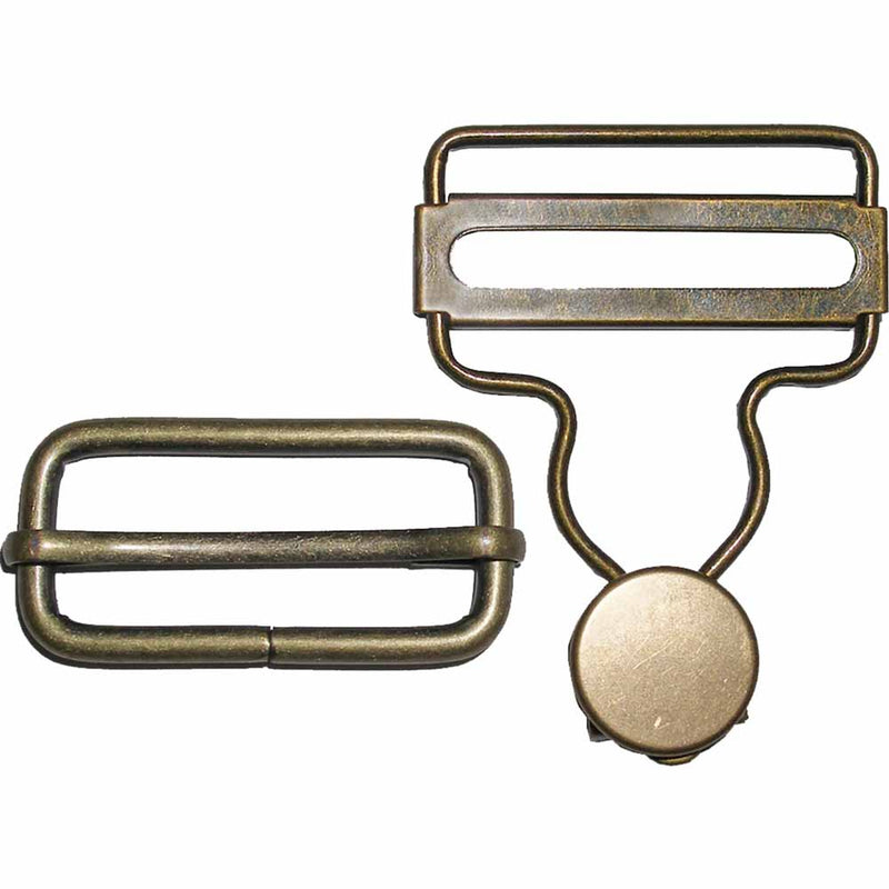 Unique 2 overall buckles 38mm- Antique Gold