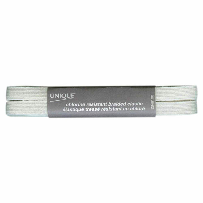 Unique chlorine resistant braided elastic - ecru- 10mm