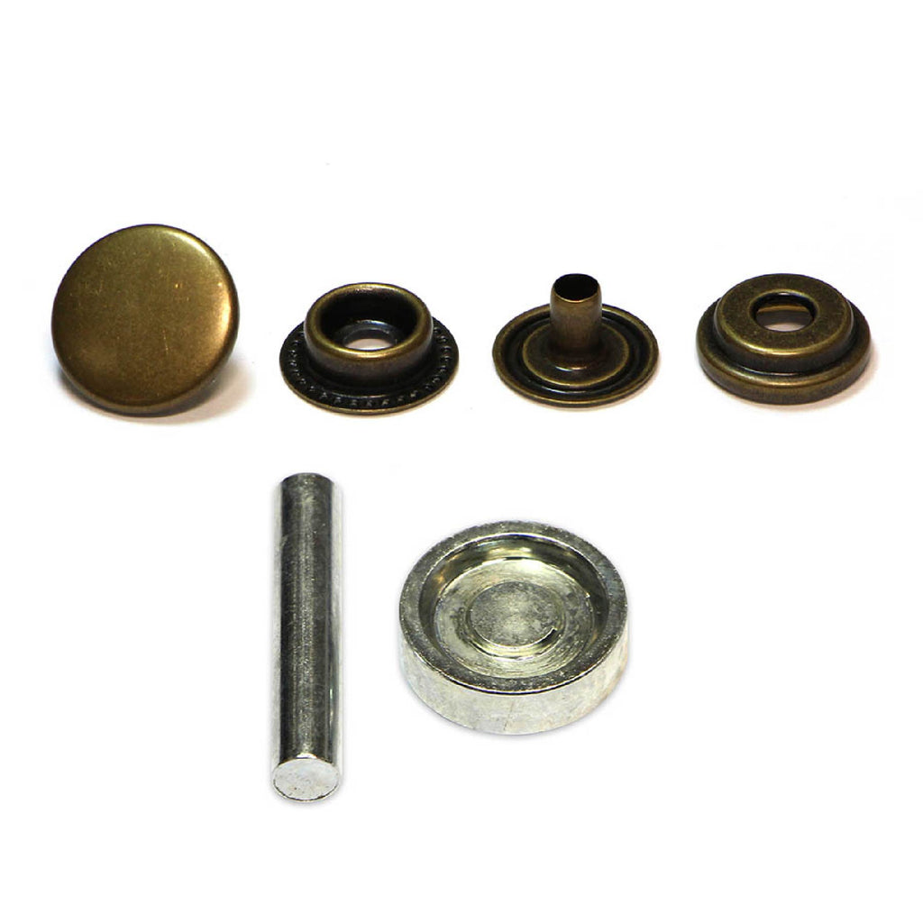 Unique 8 heavy duty snap fasteners - bronze