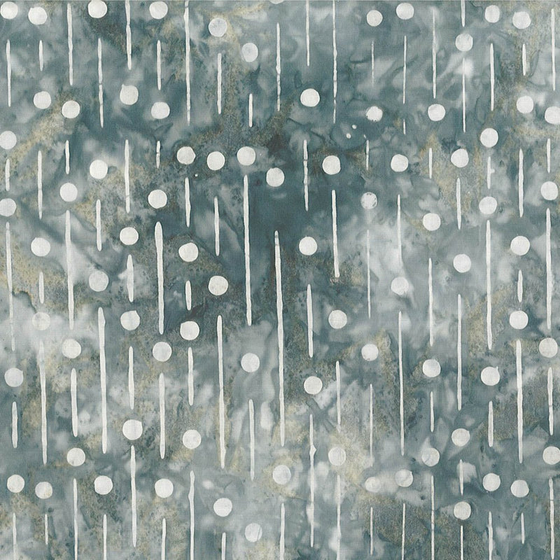 Cantik Batiks -Rainy Days Grey White