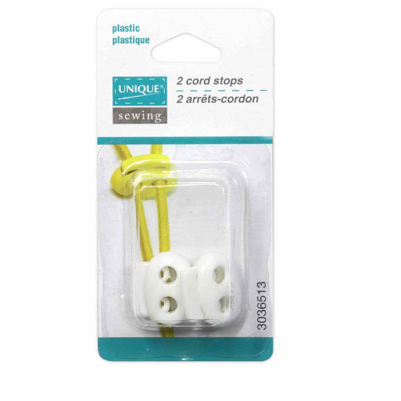 Unique 2 cord stops - white