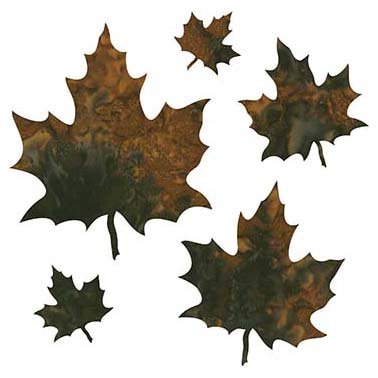 Laser Cut Applique - Maple Leaves Brown