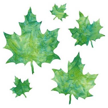 Laser Cut Applique - Maple Leaves Green