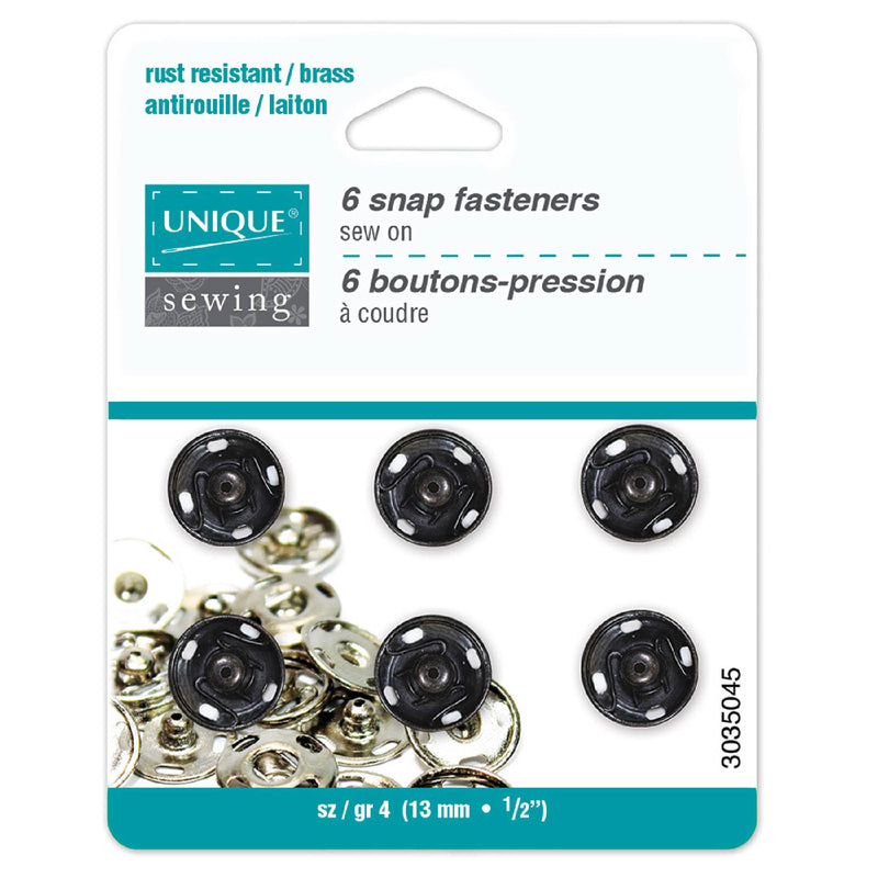 Unique 6 snap fasteners - black