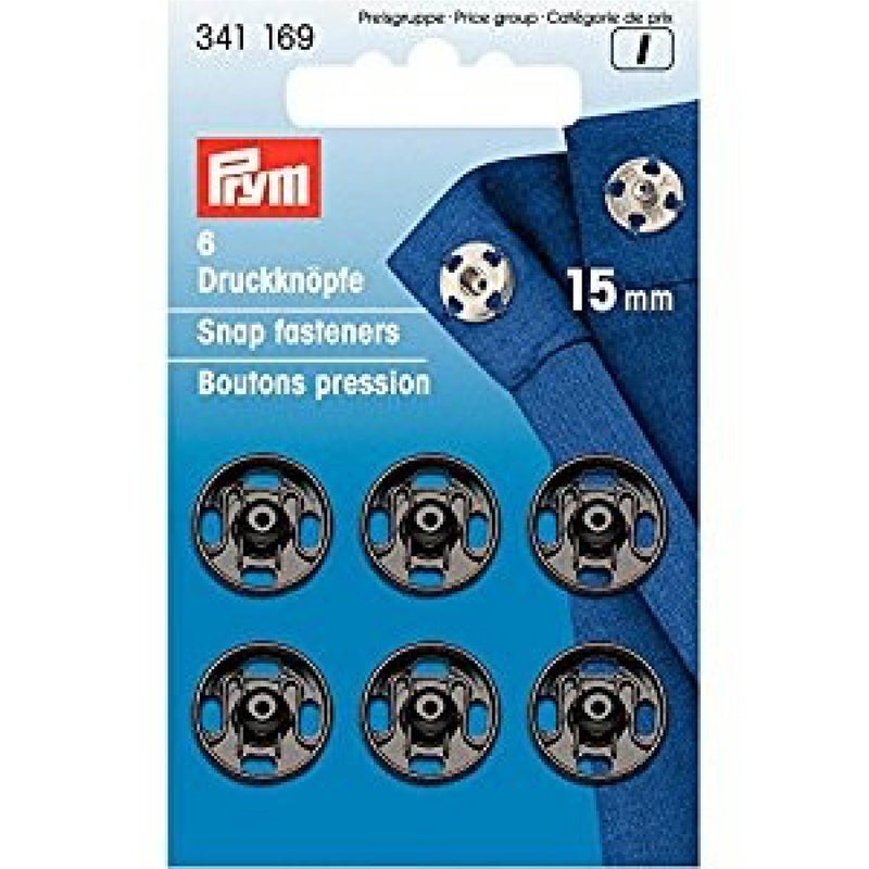 Prym 6 snap fasteners- black